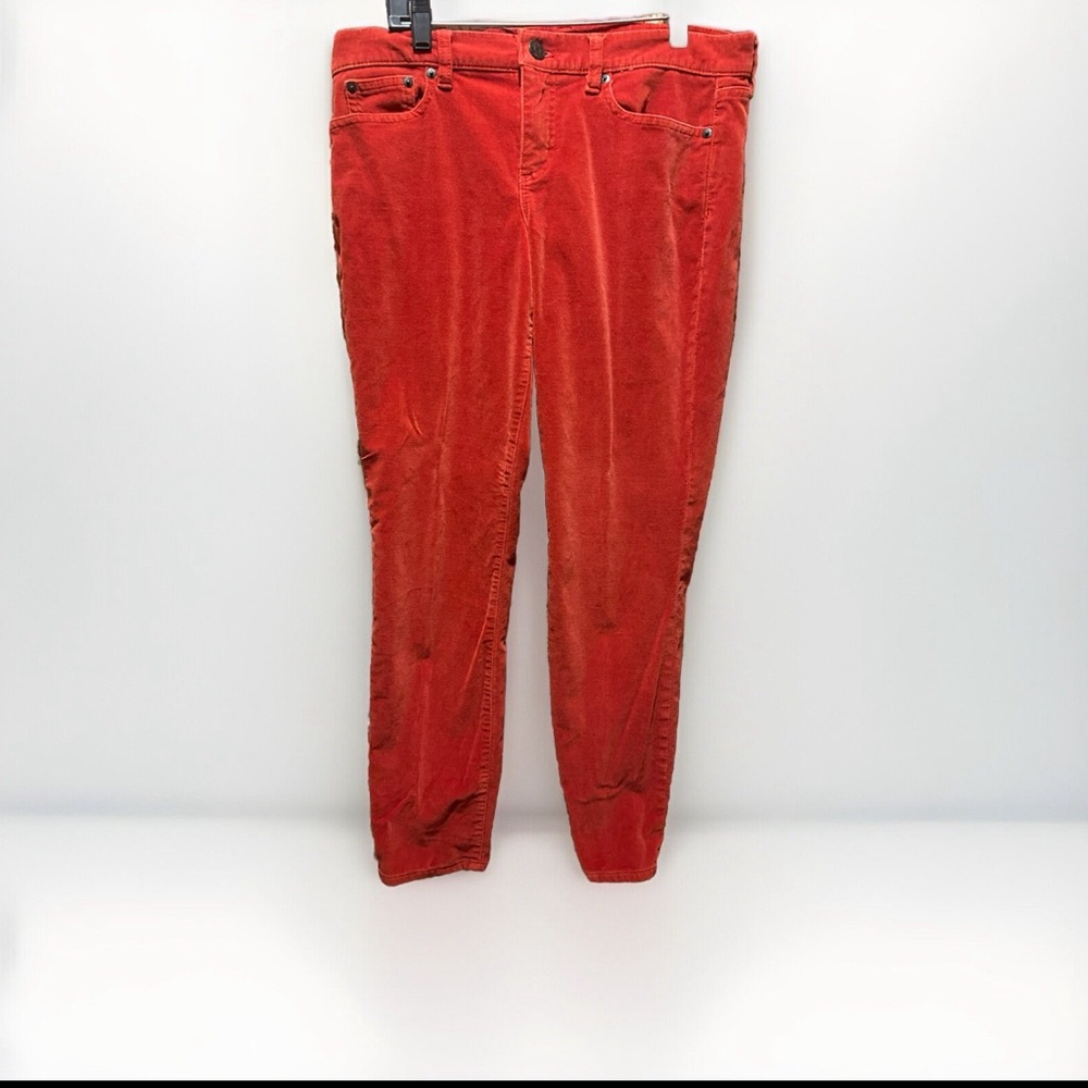 J Crew Toothpick Corduroy Burnt Orange Skinny‎ Pants Size 30